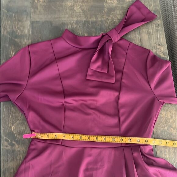 Peplum Bodycon Long Sleeves Work Dresses Bow Club Ruffle Pencil Formal Cocktail - Picture 10 of 14